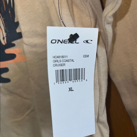 O'Neill Tan Long Sleeve Tee with Beach Graphic Girls size XL OBX - Picture 5 of 9